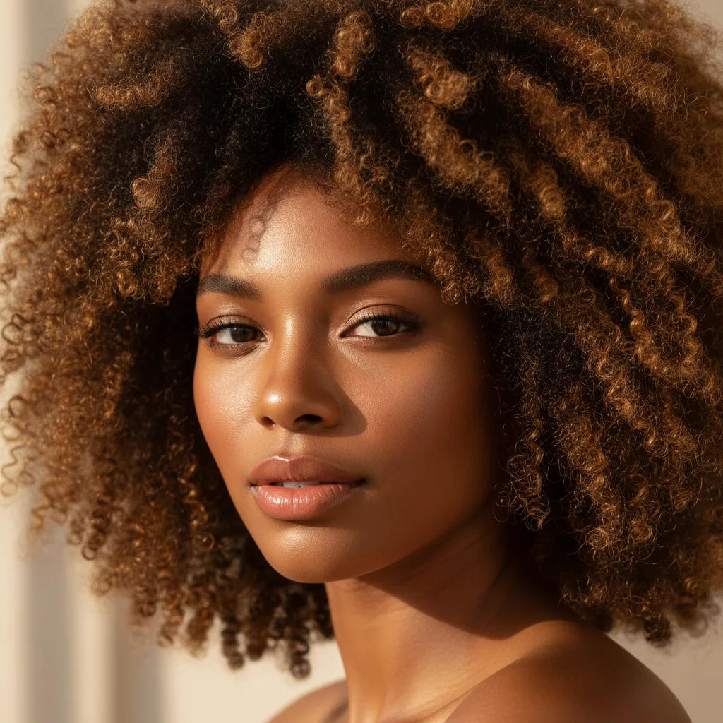 Woman with beautiful natural hair